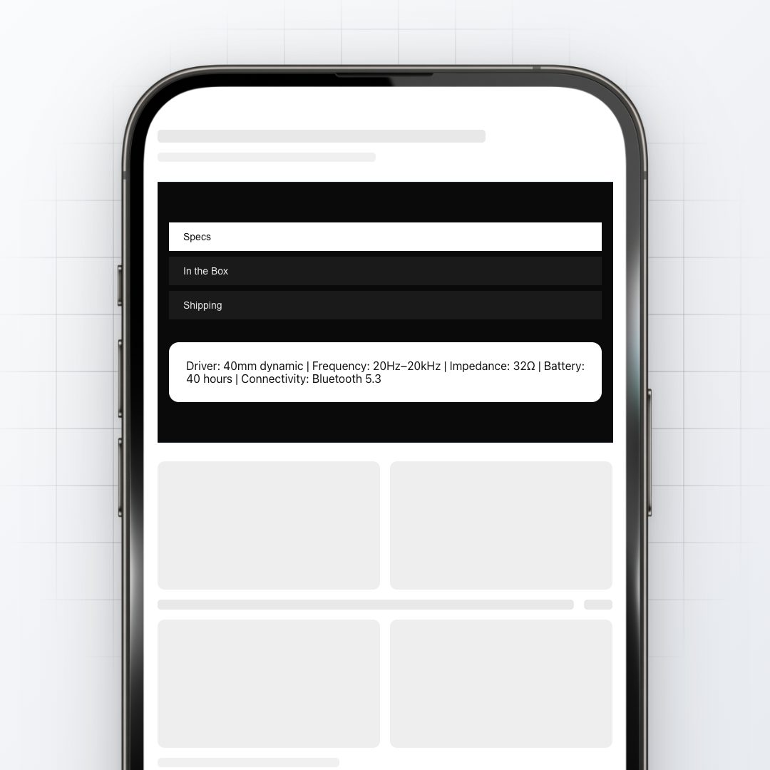 Content Tabs section preview